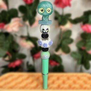 Mummy Haunted Mansion Ghost Repurposed Doorable Handmade Beaded Pen
